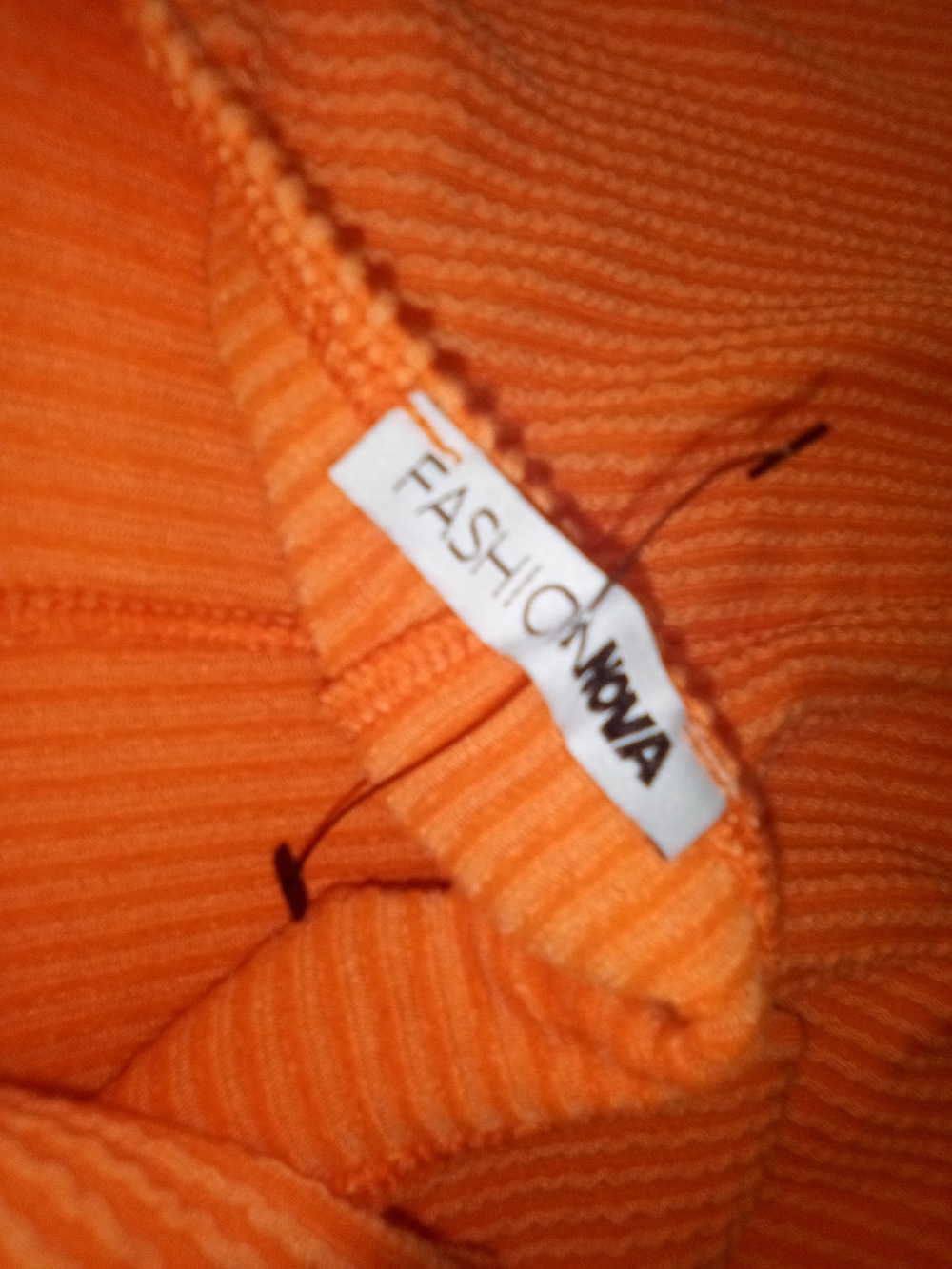 Orange Halter Ribbed Jumpsuit V-Neck Sleeveless Size Medium By Fashion Nova - Picture 8 of 10